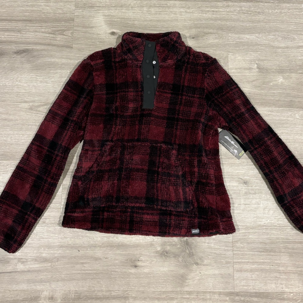 Eddie Bauer Fleece Sherpa Plaid Jacket
